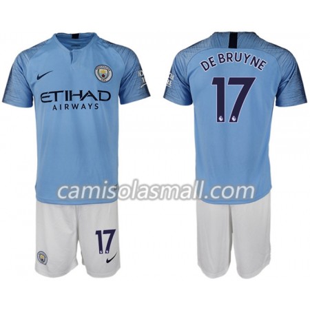 Camisolas Criança Manchester City DE BRUYNE 17 1º Equipamento Principal 2018-2019